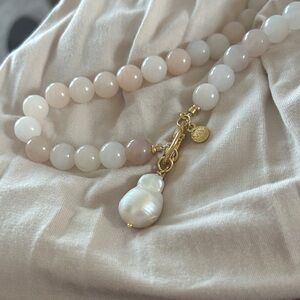 Mayamar Aventurine Beaded Necklace with baroque Pearl